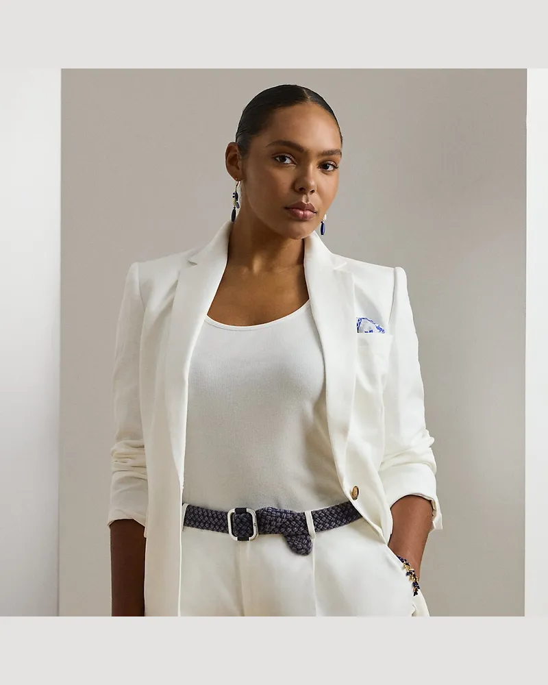 Ralph Lauren Plus Größen - Twillblazer aus Leinenmischung White