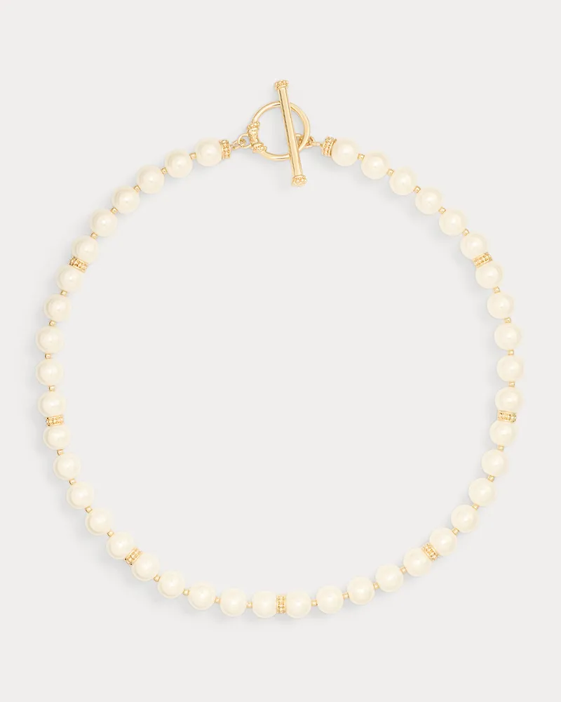 Ralph Lauren Vergoldete Halskette mit Kunstperlen Gold