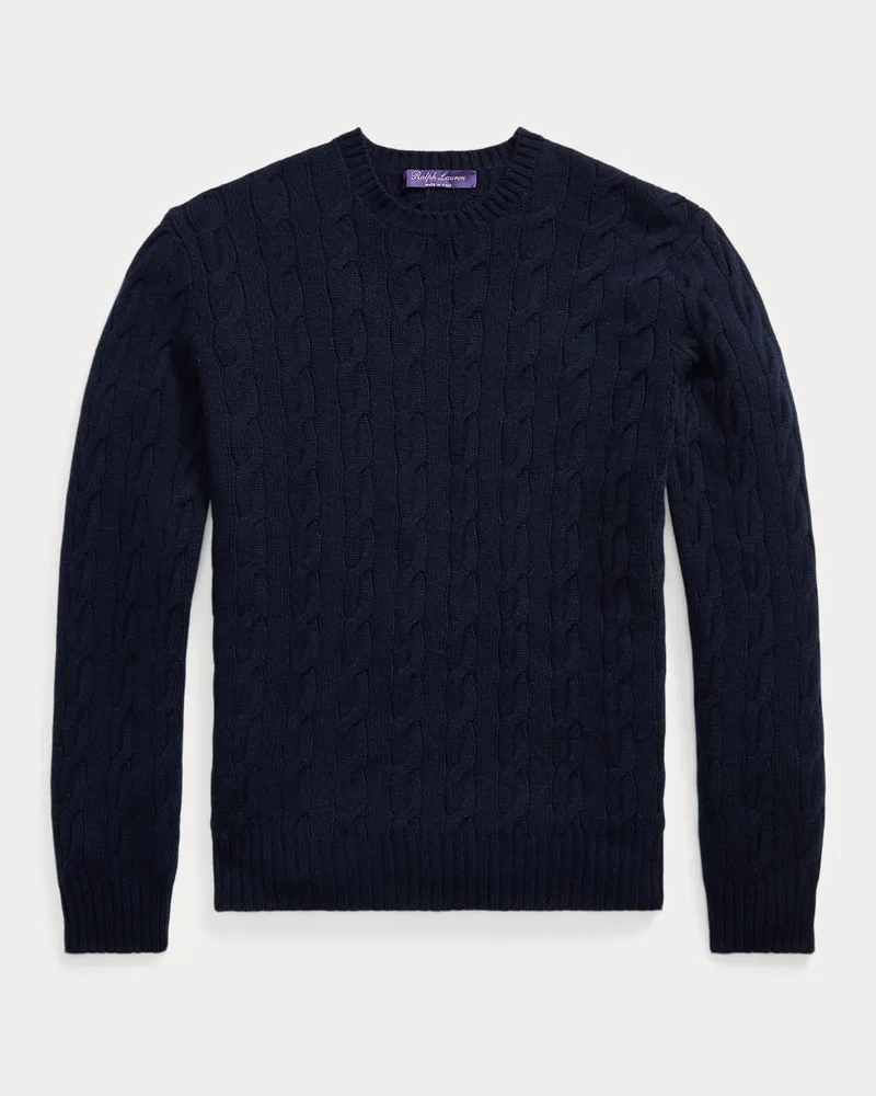 Ralph Lauren Kaschmirpullover mit Zopfmuster Blue