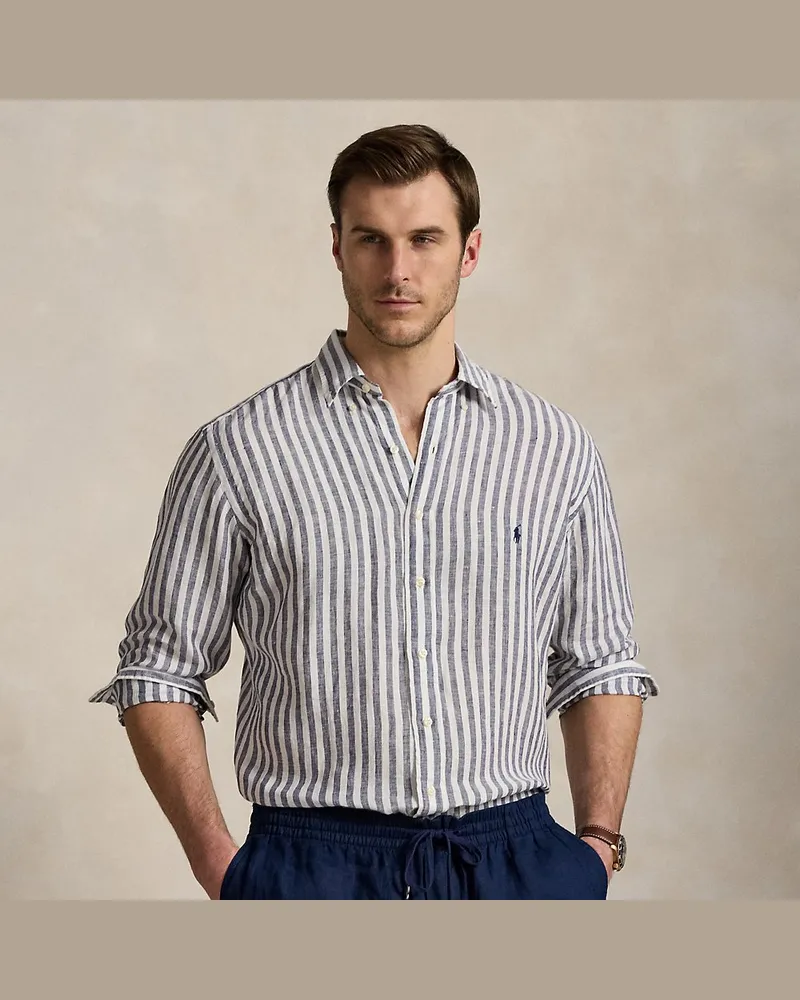 Ralph Lauren Große Größen - Gestreiftes Leinenhemd Multi