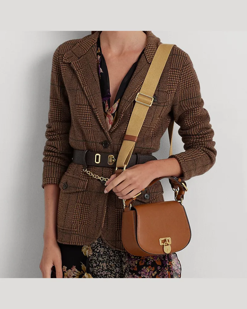 Ralph Lauren Mittelgroße Leder-Umhängetasche Tanner Tan