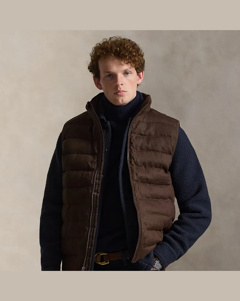 Ralph Lauren Die Weste Colden aus Leinen Brown