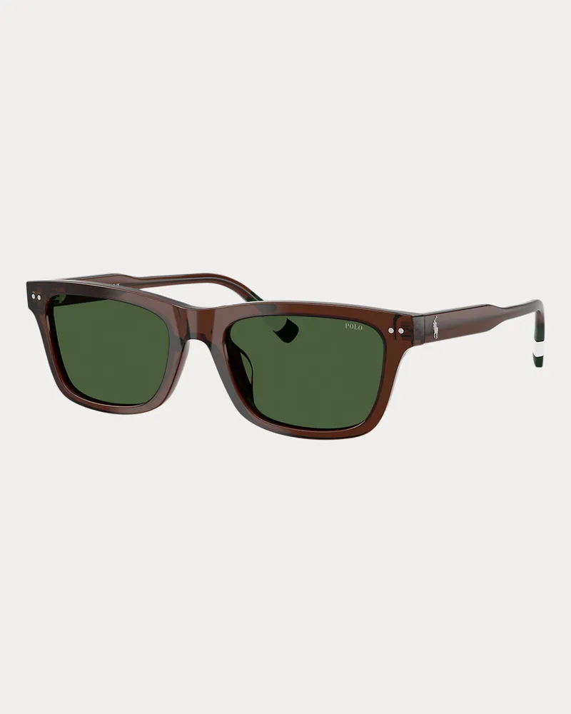 Ralph Lauren Sonnenbrille mit Rugby-Streifen Brown