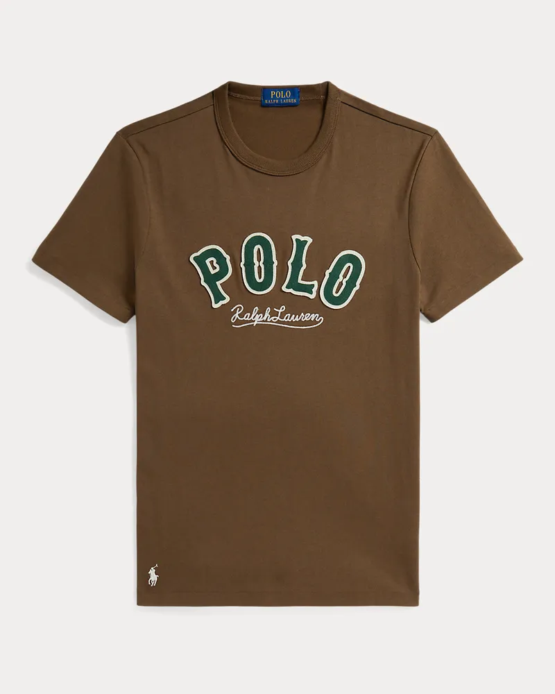 Ralph Lauren Custom-Slim-Fit T-Shirt mit Western-Logo Brown