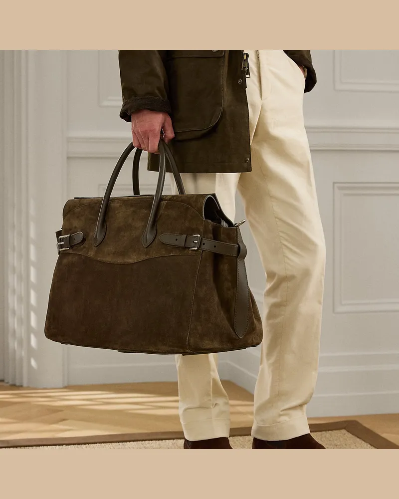 Ralph Lauren Reisetasche Bedford aus Kalbswildleder Green