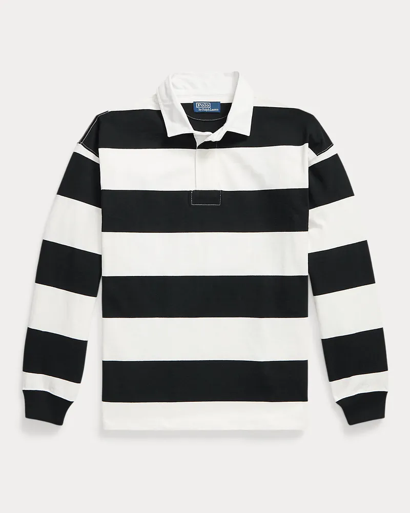 Ralph Lauren Big-Fit Jersey-Rugbyhemd mit Streifen Cream