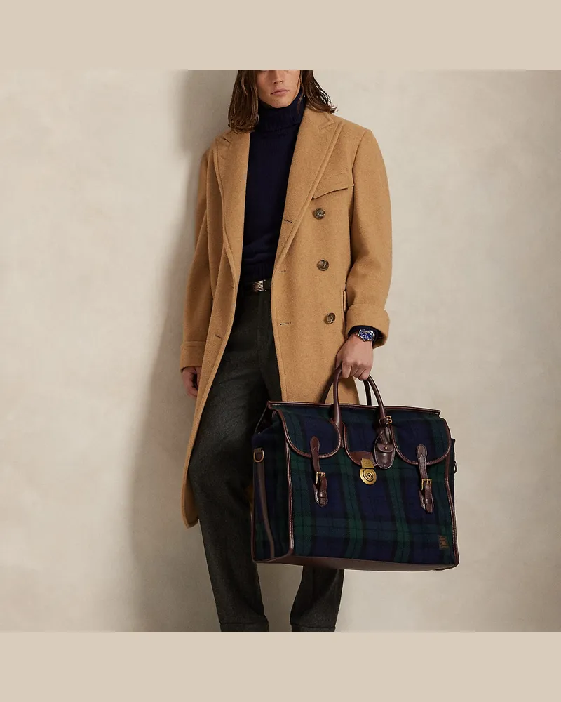 Ralph Lauren Weekender-Tasche aus Tweed und Leder Blue