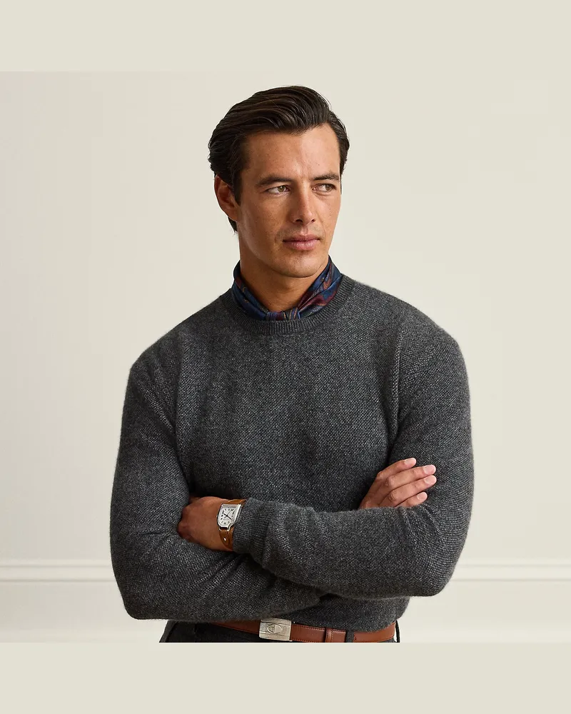 Ralph Lauren Kaschmirpullover mit Pfauenaugenmuster Grey