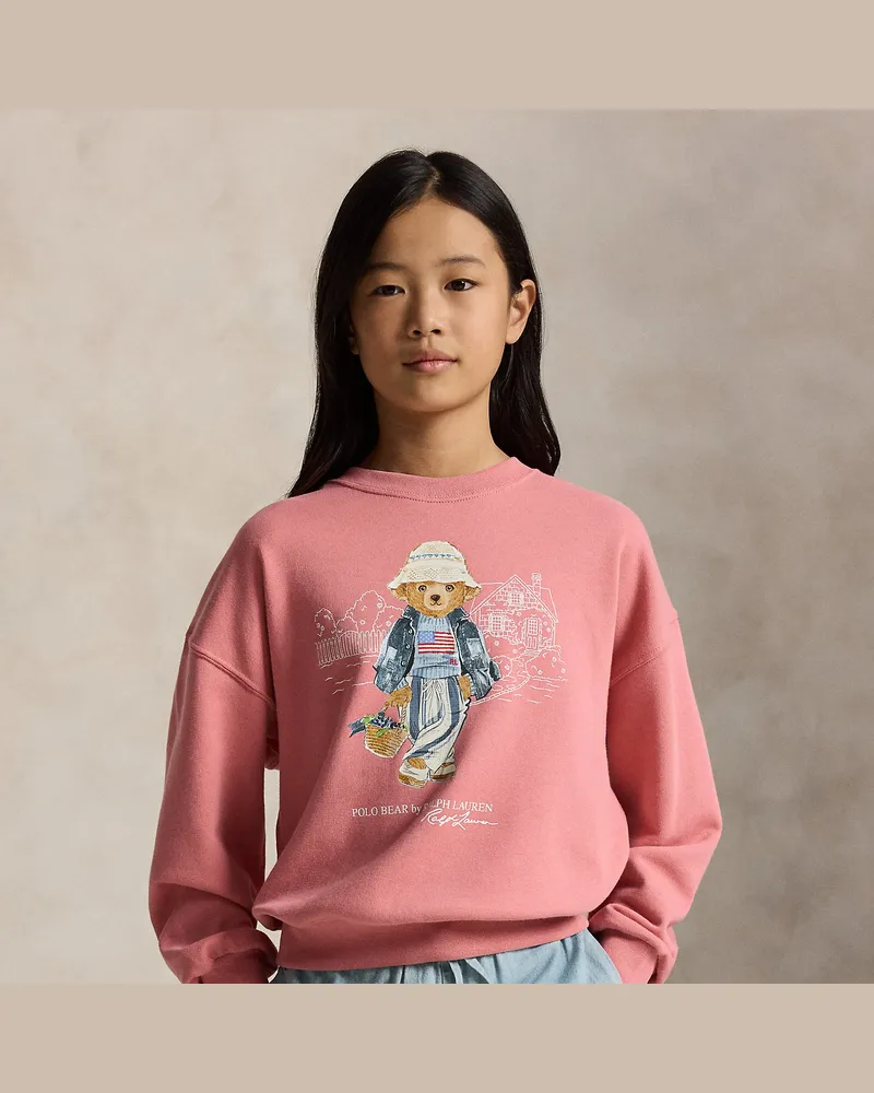Ralph Lauren Terry-Sweatshirt mit Polo Bear Pink