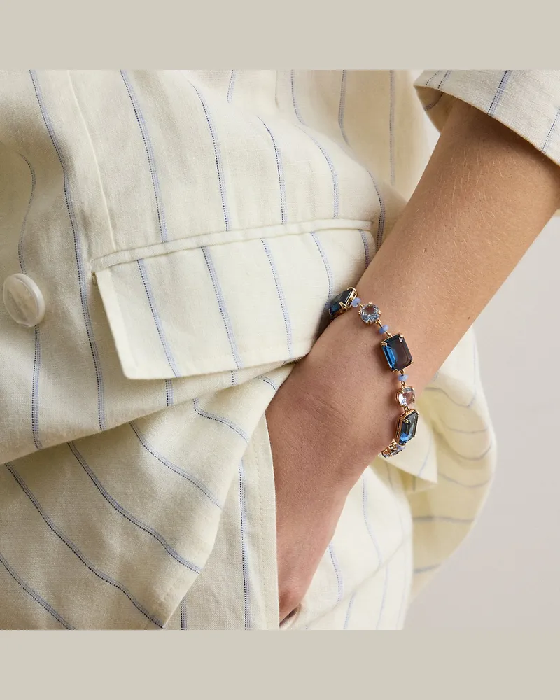 Ralph Lauren Vergoldetes Armband mit Amazonit-Perlen Gold
