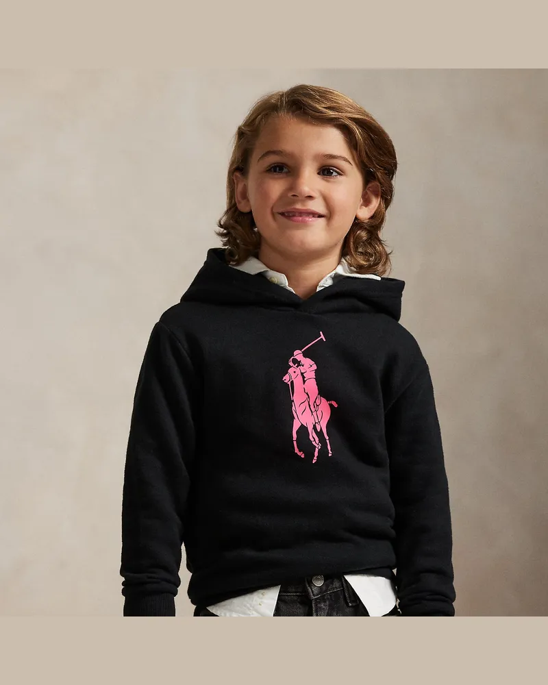 Ralph Lauren Fleece-Kapuzenpullover mit Pink Pony Black