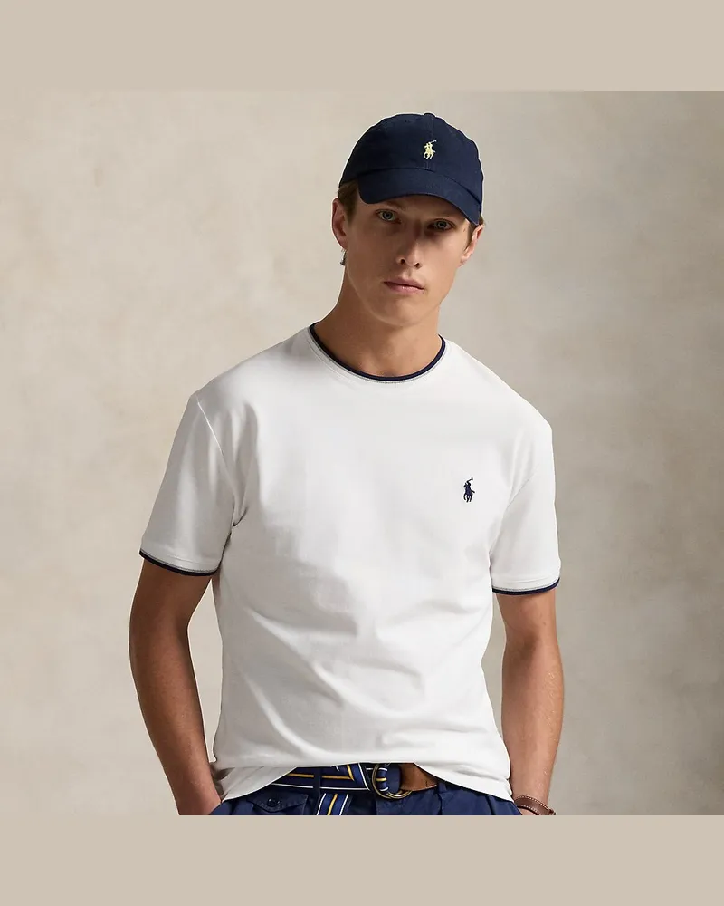 Ralph Lauren Classic-Fit T-Shirt aus Stretchpiqué White