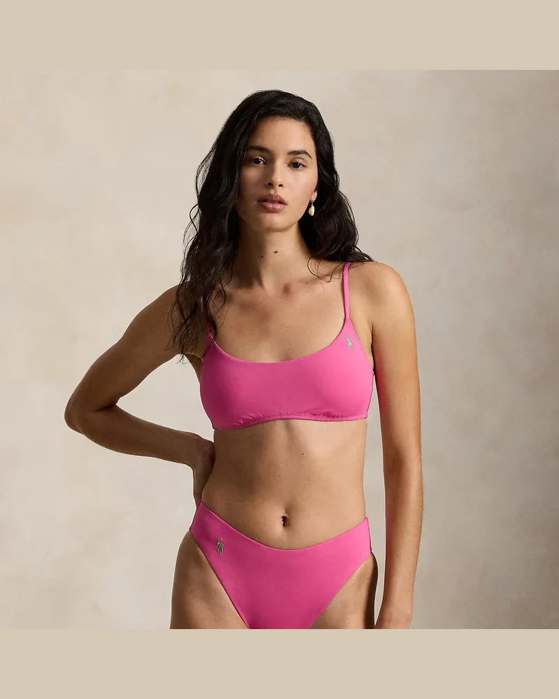 Ralph Lauren Bikinihose mit hohem Beinauschnitt Pink