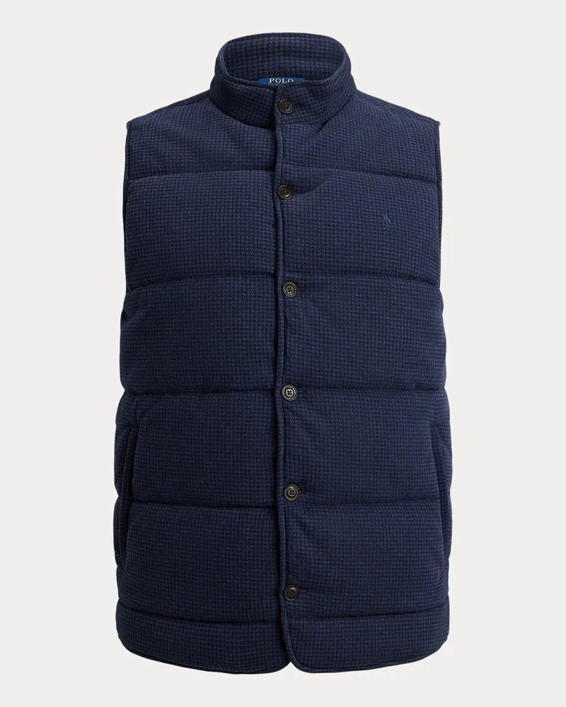 Ralph Lauren Große Größen - Gerippte Weste mit Hahnentrittmuster Blue