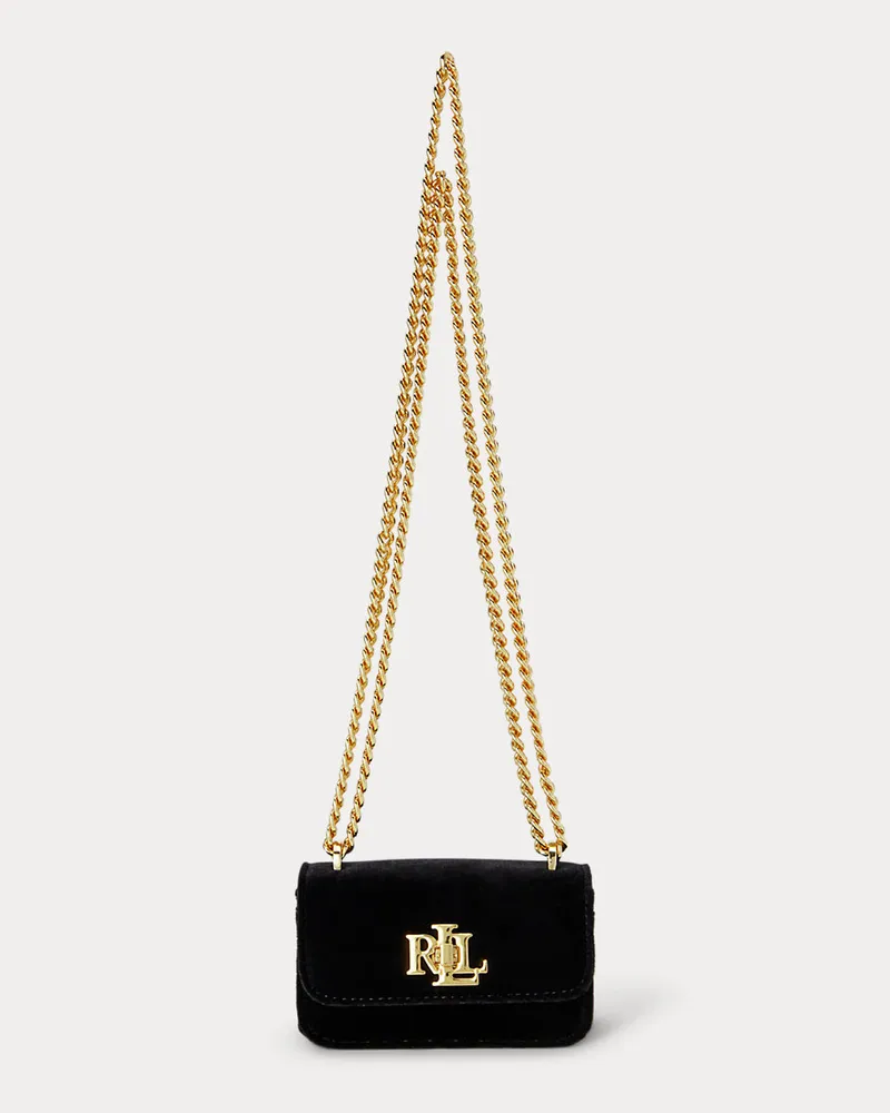 Ralph Lauren Mini-Pochette Sophee aus Samt Black