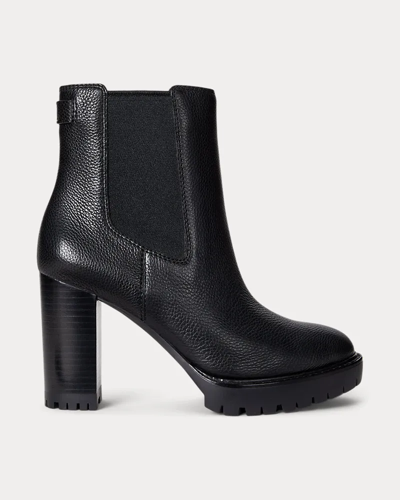Ralph Lauren Stiefelette Layne aus Narbenleder Black