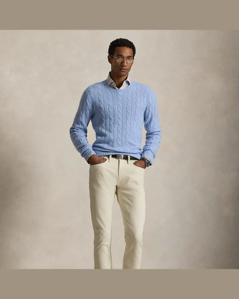 Ralph Lauren Kaschmirpullover mit Zopfmuster Blue