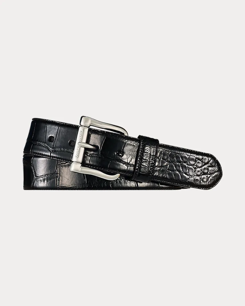 Ralph Lauren Gürtel aus Alligatorleder Black
