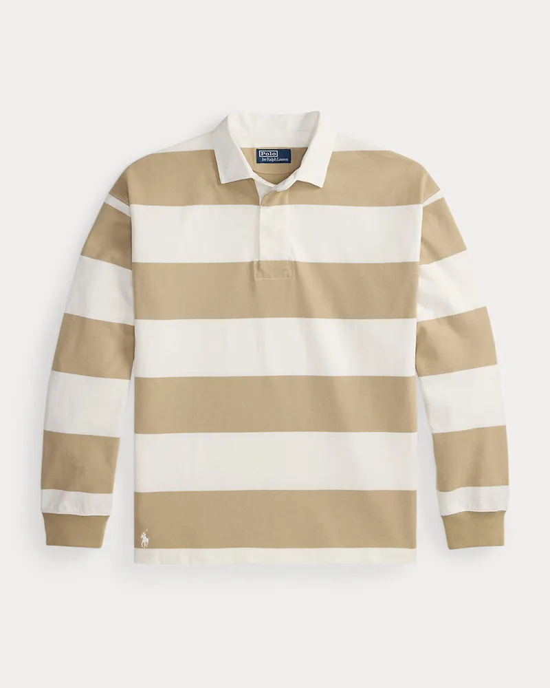 Ralph Lauren Big-Fit Jersey-Rugbyhemd mit Streifen Cream