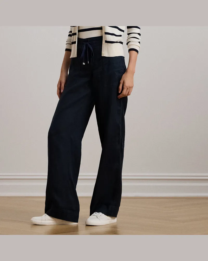 Ralph Lauren Leinenhose mit weitem Bein Blue