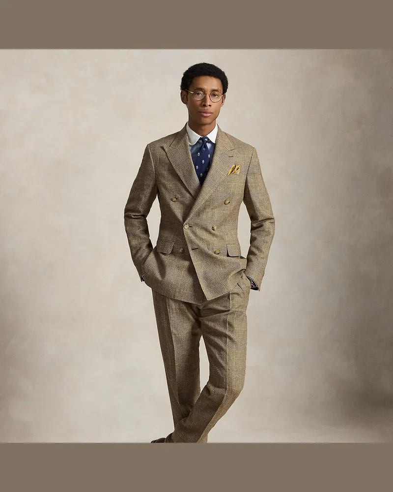 Ralph Lauren Polo Tailored-Fit Glencheck-Anzug Brown