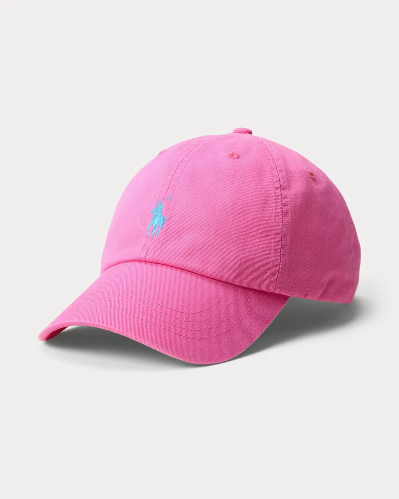 Ralph Lauren Klassische Baumwollchino-Baseballkappe Pink