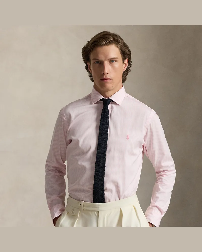 Ralph Lauren Custom-Fit Popelinehemd mit Streifen Pink