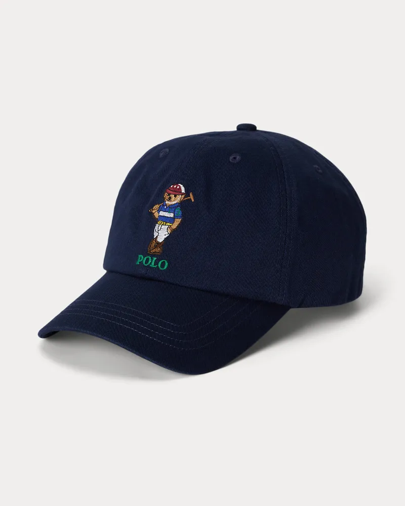 Ralph Lauren Kappe aus Baumwolltwill mit Polo Bear Blue