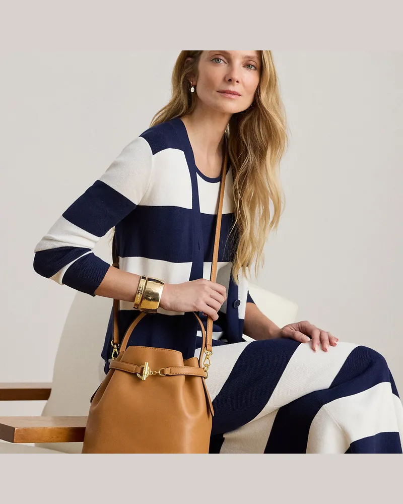 Ralph Lauren Mittelgroße Leder-Beuteltasche Blaike Brown