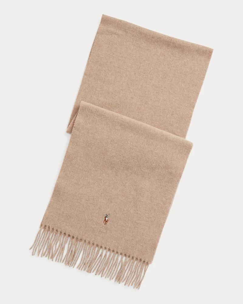 Ralph Lauren Fransenschal aus Schurwolle Brown