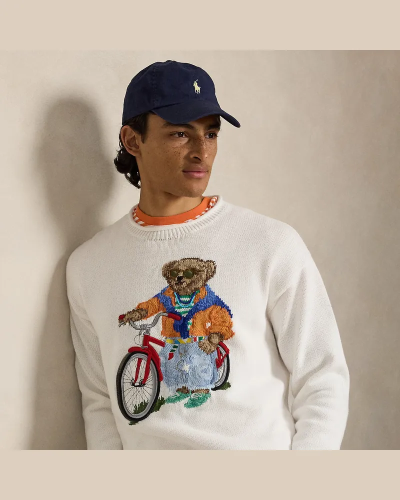 Ralph Lauren Rollkragenpullover mit Polo Bear White