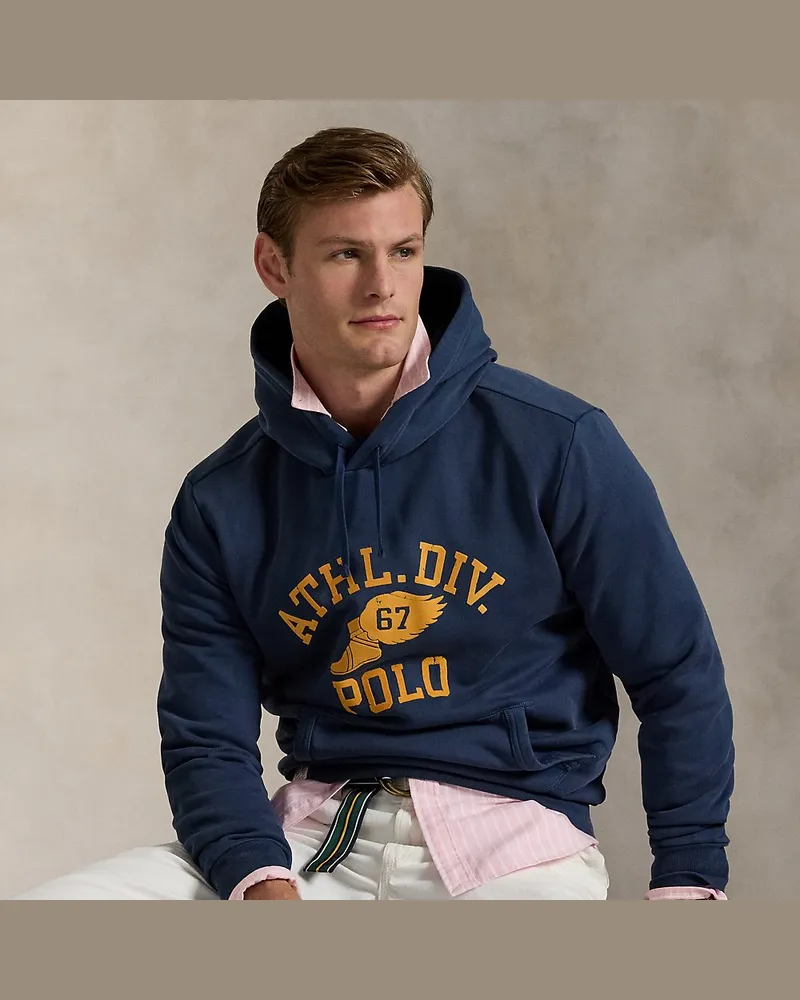 Ralph Lauren Fleece-Kapuzenpullover mit Logo Blue