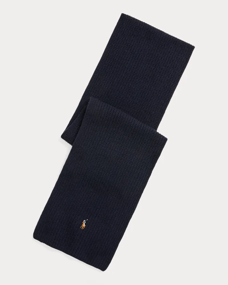 Ralph Lauren Rippenstrickschal aus Wollmischung Blue