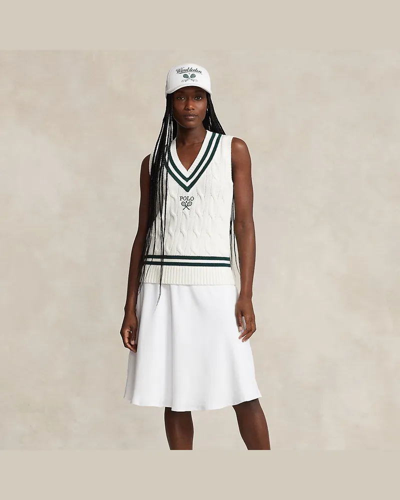 Ralph Lauren Schiedsrichterrock Wimbledon in A-Linie White