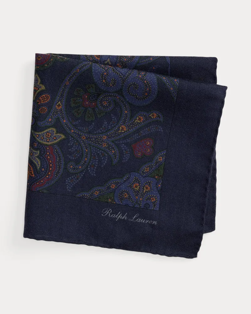 Ralph Lauren Paisley-Einstecktuch mit Kaschmir Blue