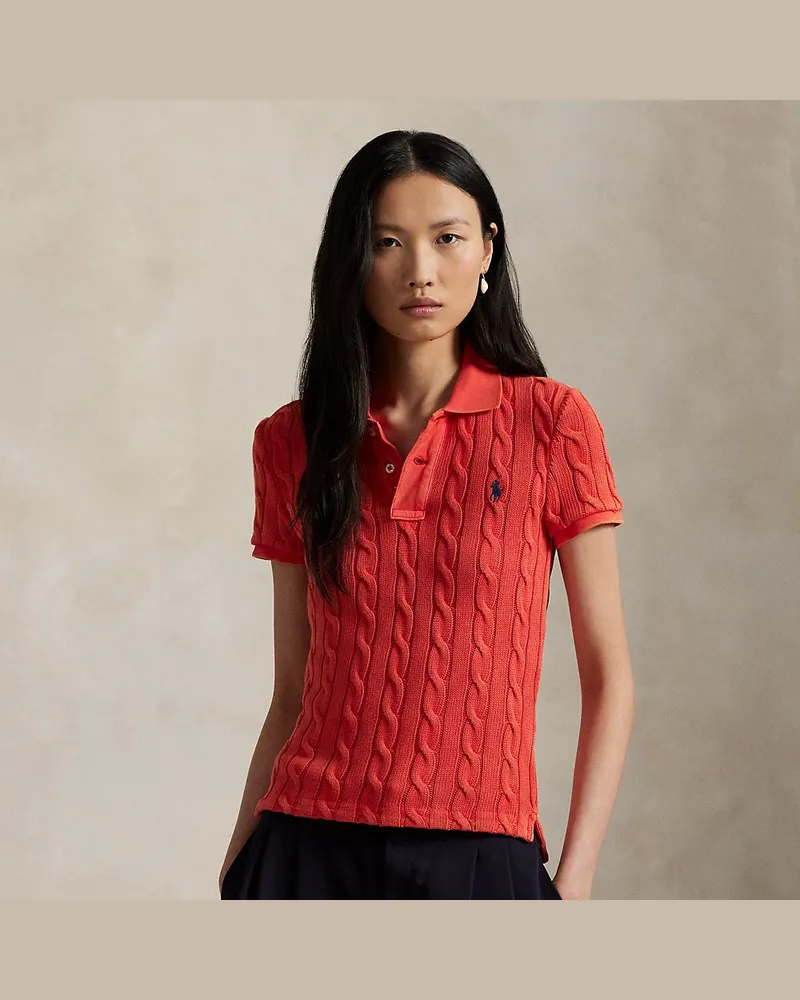 Ralph Lauren Poloshirt mit Zopfmuster Red