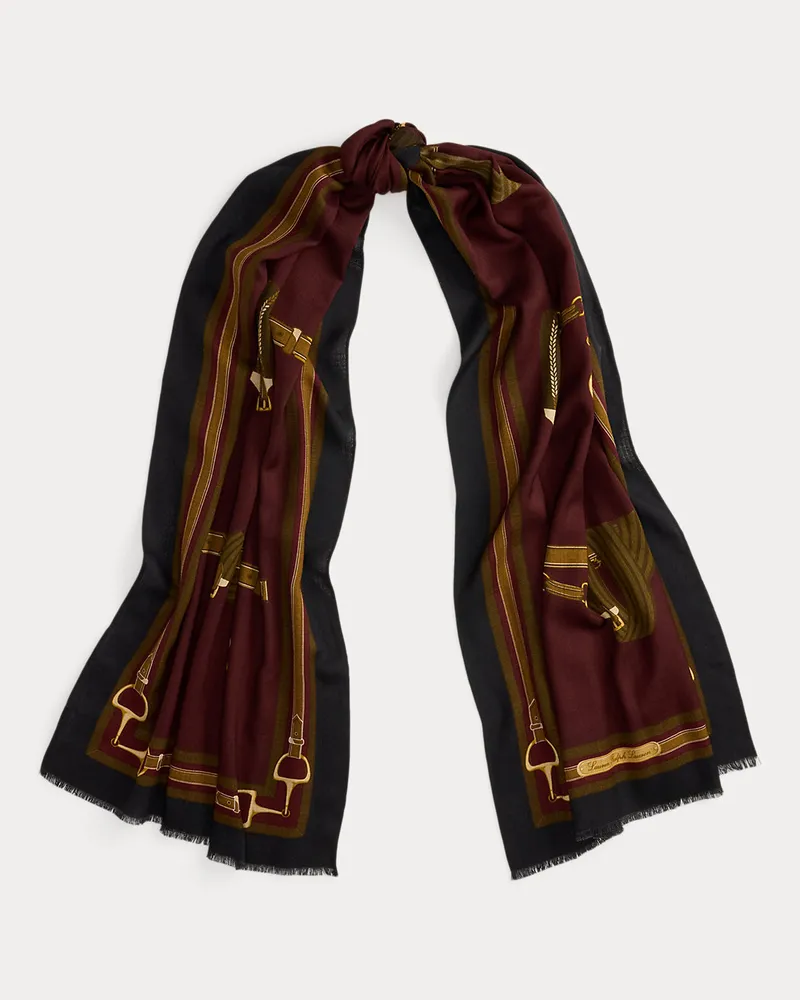 Ralph Lauren Wickelschal aus Wolle mit Gürtelmotiv Red