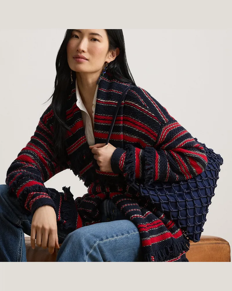 Ralph Lauren Große Tragetasche Marcy mit Makramee Blue