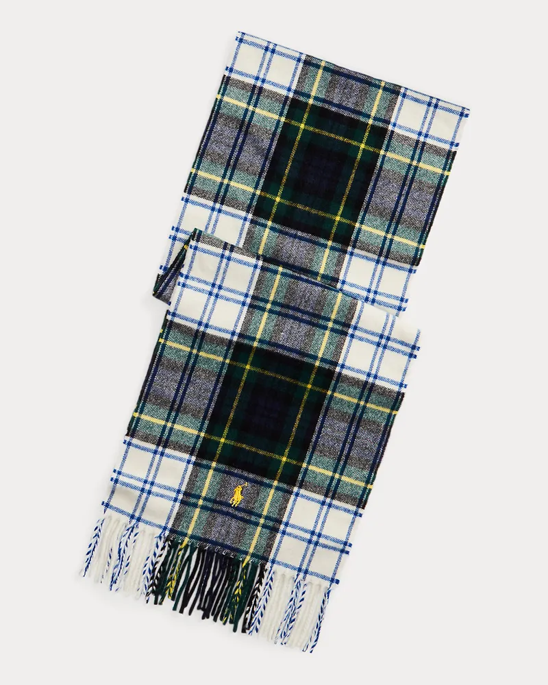 Ralph Lauren Karierter Schal aus Wolle und Kaschmir Green