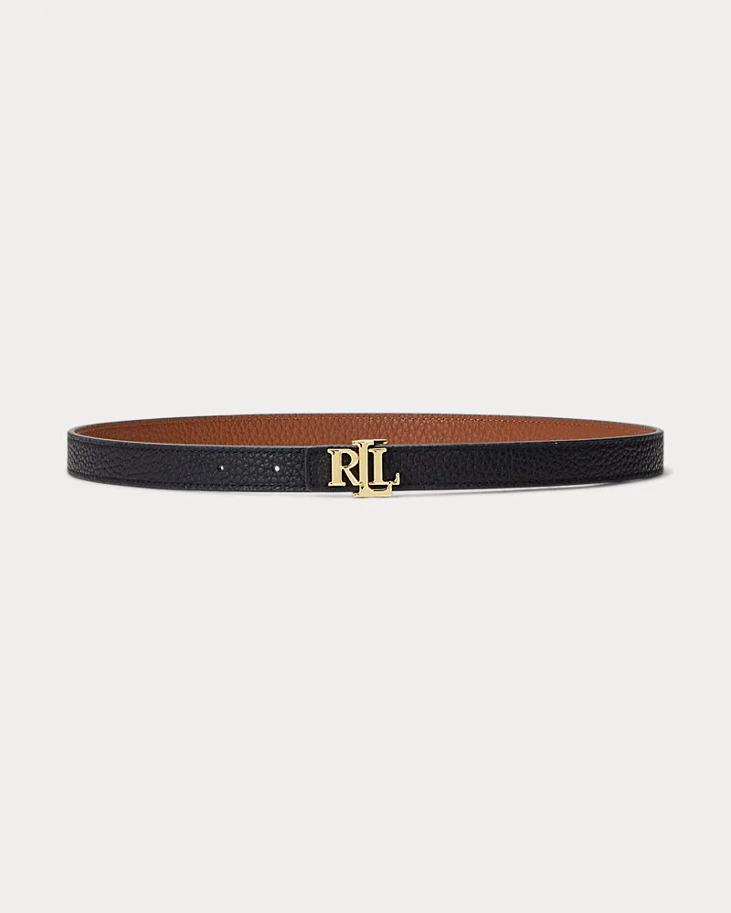 Ralph Lauren Schmaler wendbarer Ledergürtel mit Logo Multi