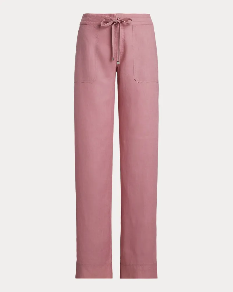 Ralph Lauren Leinenhose mit weitem Bein Pink