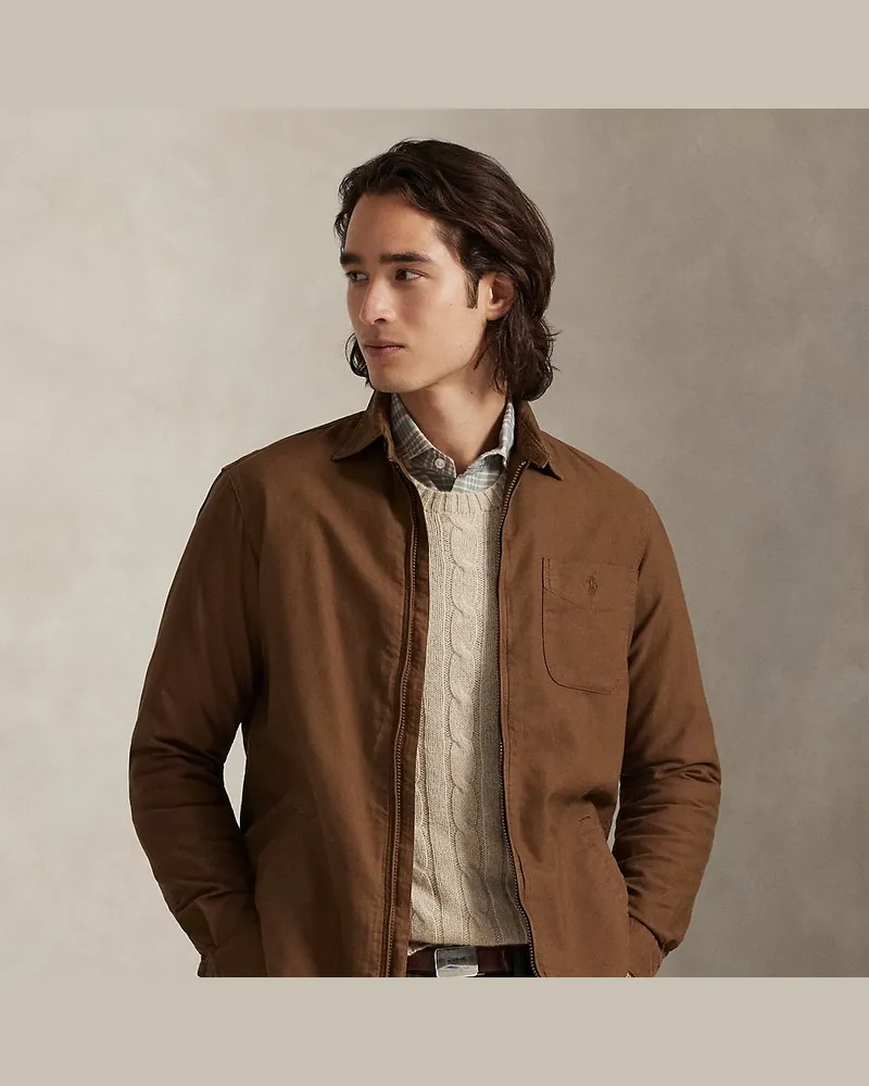 Ralph Lauren Konfektioniert gefärbte Oxford-Hemdjacke Brown