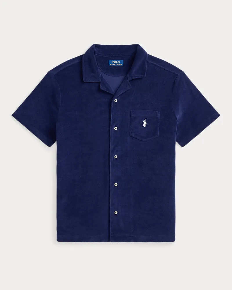 Ralph Lauren Custom-Slim-Fit Kurzarmhemd aus Frottee Blue