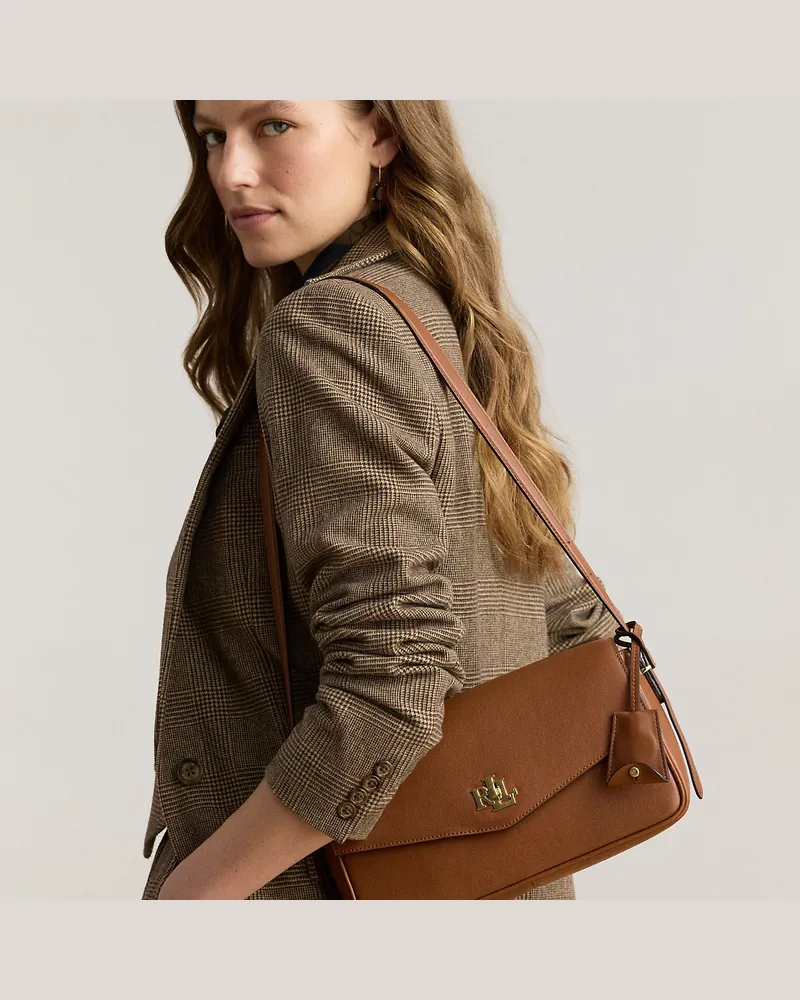 Ralph Lauren Schultertasche Farrah aus Nappaleder Brown