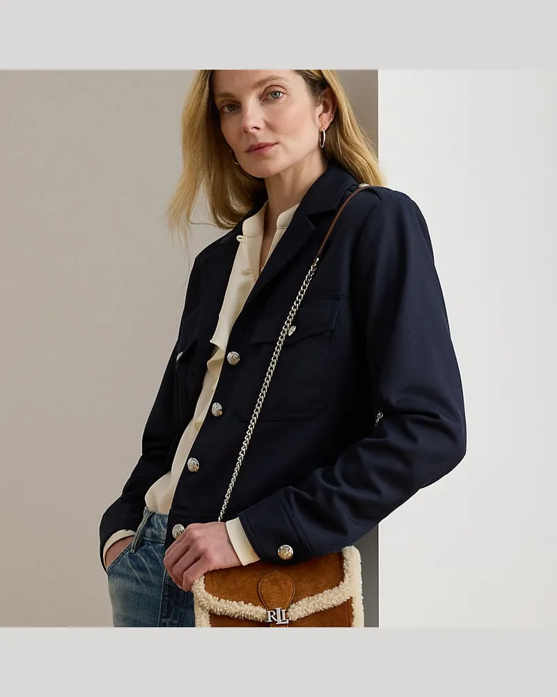 Ralph Lauren Umhänge-Geldbörse Bradley mit Lammfell Brown