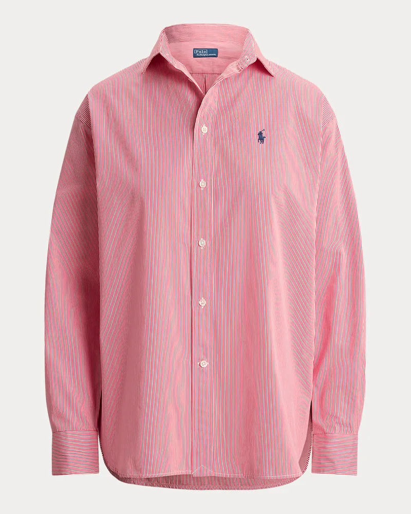 Ralph Lauren Relaxed-Fit Baumwollhemd mit Streifen Red