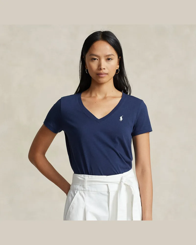 Ralph Lauren Baumwolljersey-T-Shirt mit V-Ausschnitt Multi