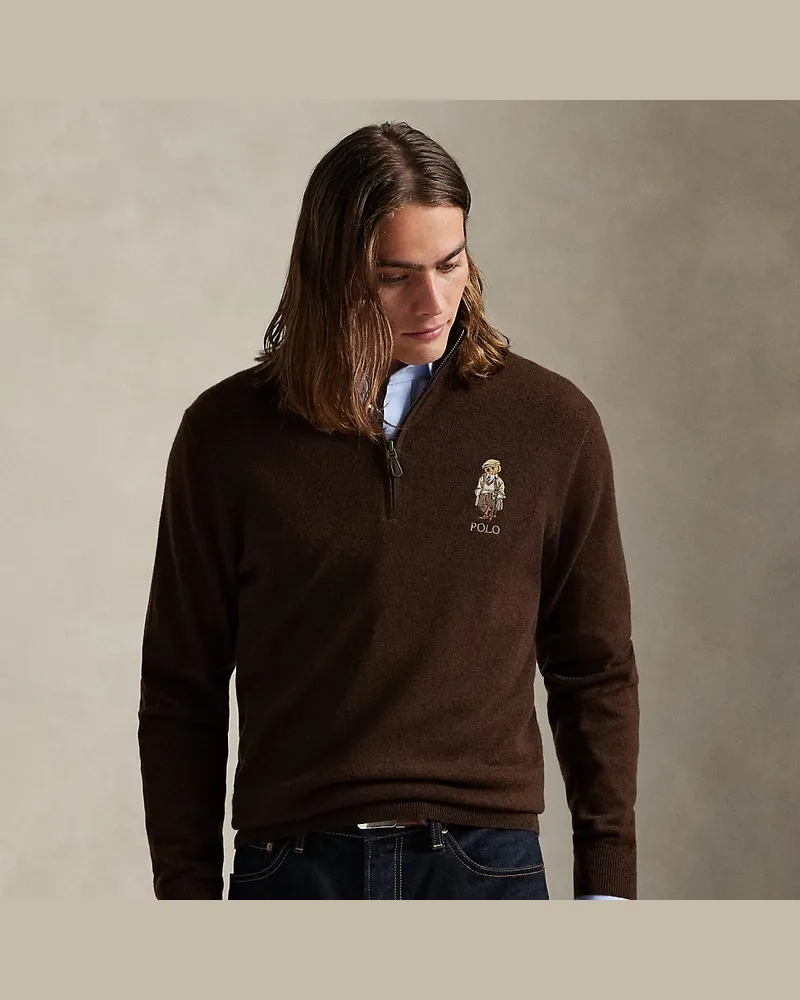 Ralph Lauren Wollpullover mit Polo Bear Brown