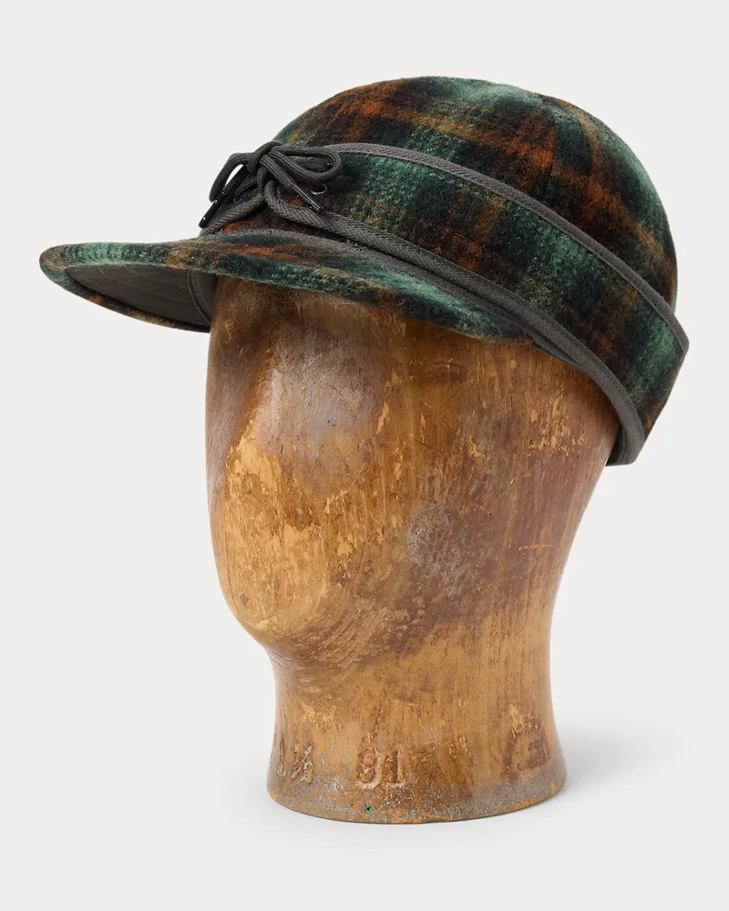 Ralph Lauren Karierte Kappe aus Wolle Green