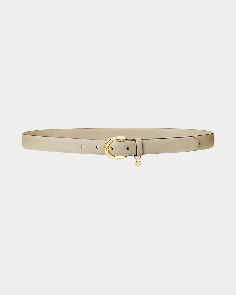 Ralph Lauren Gürtel aus Schraffurleder mit Anhänger Tan